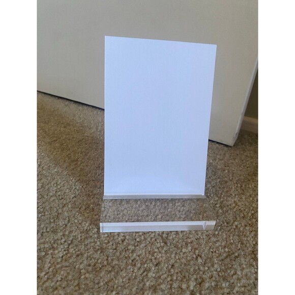 12 pack 4" Clear Acrylic Stand - 3mm Slot Wedding Sign Holders NIB - Picture 5 of 12